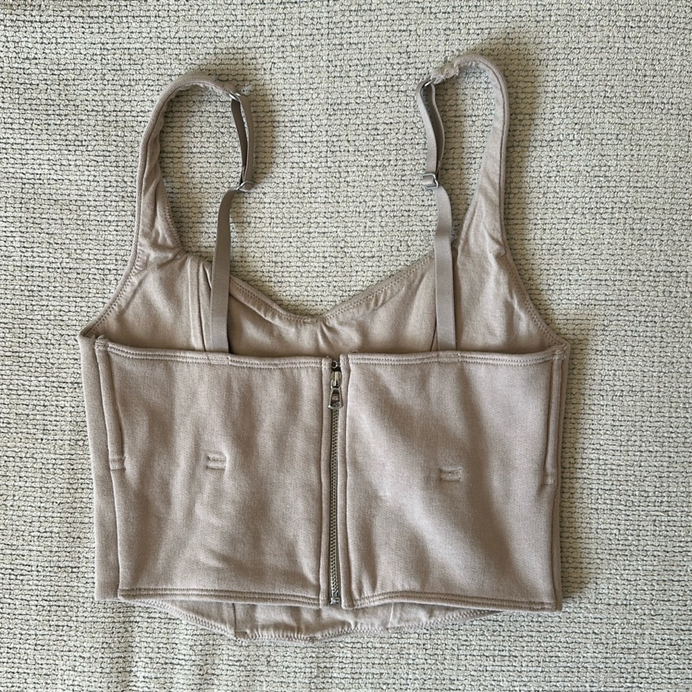 Hollister gilly hicks medium light taupe fleece corset